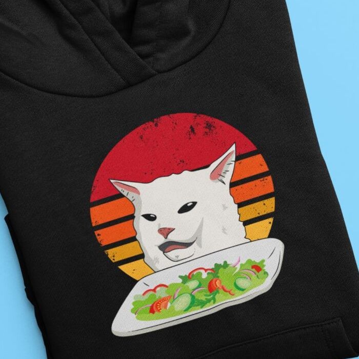 Meme cat Gatto schifo madò vaporwave felpa cappuccio Meme cat Gatto schifo madò vaporwave felpa cappuccio