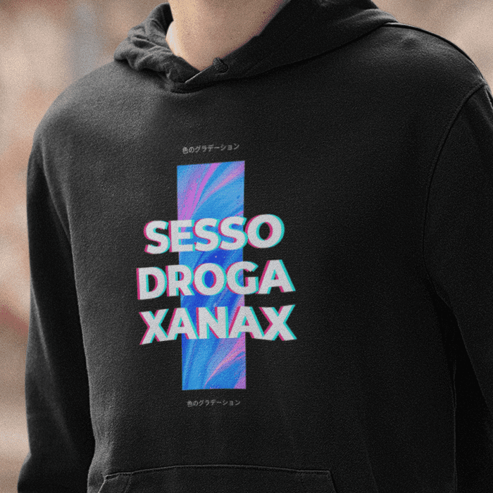 Sesso droga xanax felpa cappuccio divertente meme