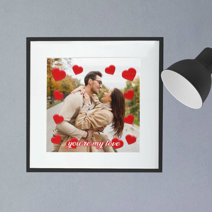 Poster cornice 40x40 per coppia personalizzato con scritta, idea regalo per coppia san valentino, natale, anniversario