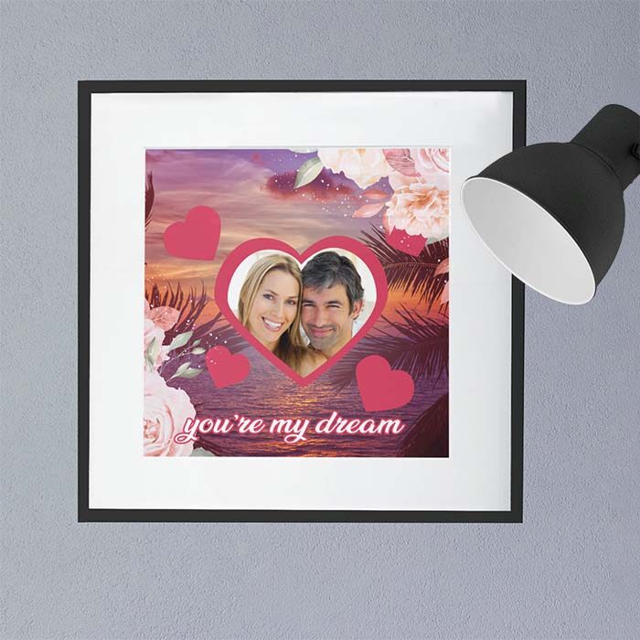 Poster cornice 40x40 coppia e frase personalizzata, idea regalo per coppia san valentino, natale, anniversario