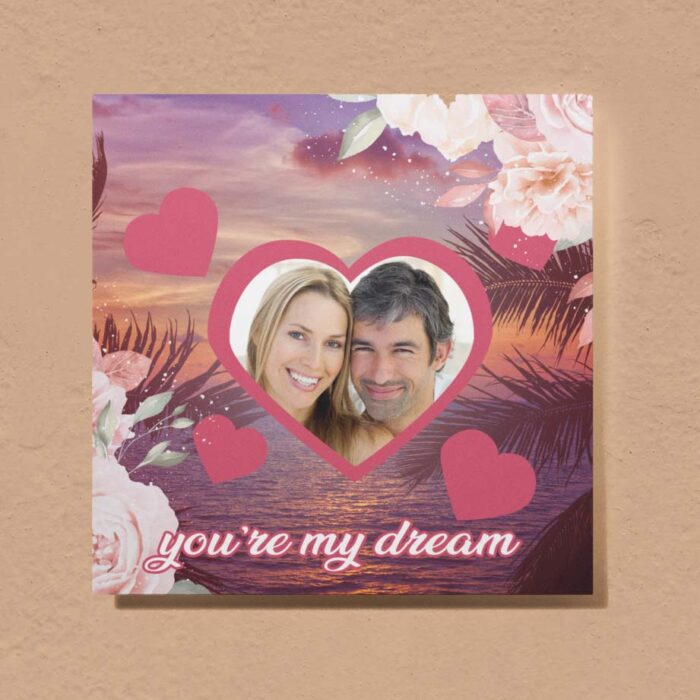 Canvas 20x20 foto coppia e frase personalizzata, idea regalo per coppia san valentino, natale, anniversario