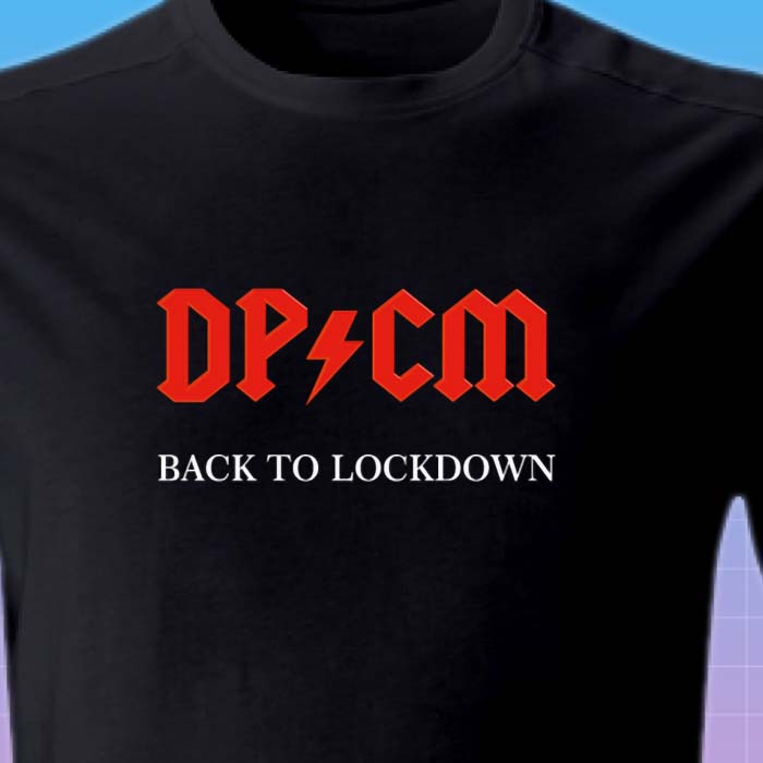 mockupdpc2m DPCM Ac Dc Back to lockdown - maglietta tshirt divertente