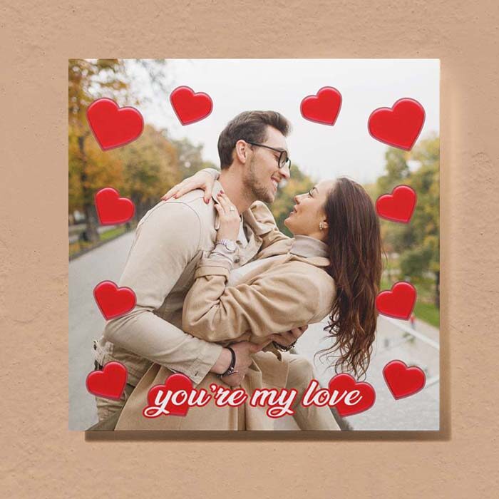 Poster 50x50 foto per coppia personalizzato con scritta, idea regalo per coppia san valentino, natale, anniversario