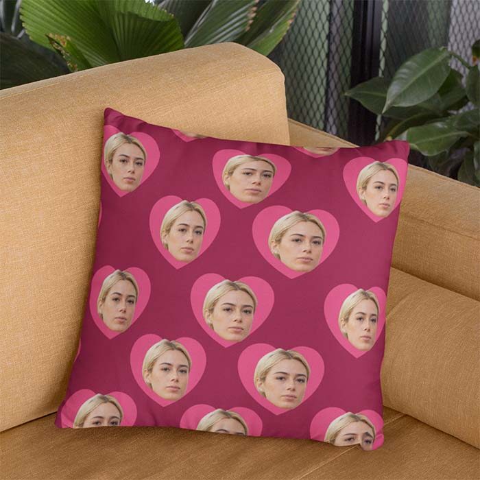 Cuscino personalizzato faccia ragazza, idea regalo per fidanzato, san valentino, natale, anniversario, per lui