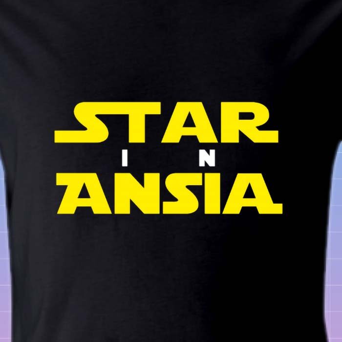 Star in ansia Maglietta divertente Scritta Star Wars Style