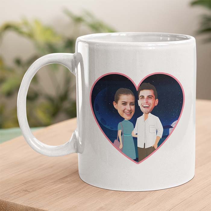 Tazza coppia cartoon personalizzata con frase, idea regalo per coppia san valentino, natale, anniversario